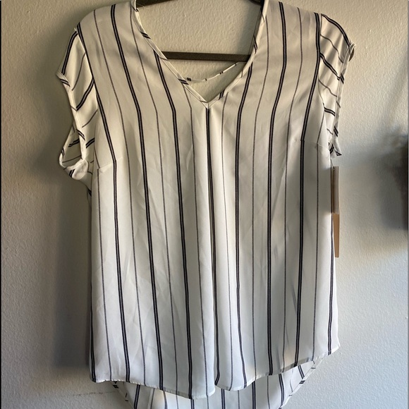 Nordstrom Rack White and Black Striped Blouse - Picture 2 of 2